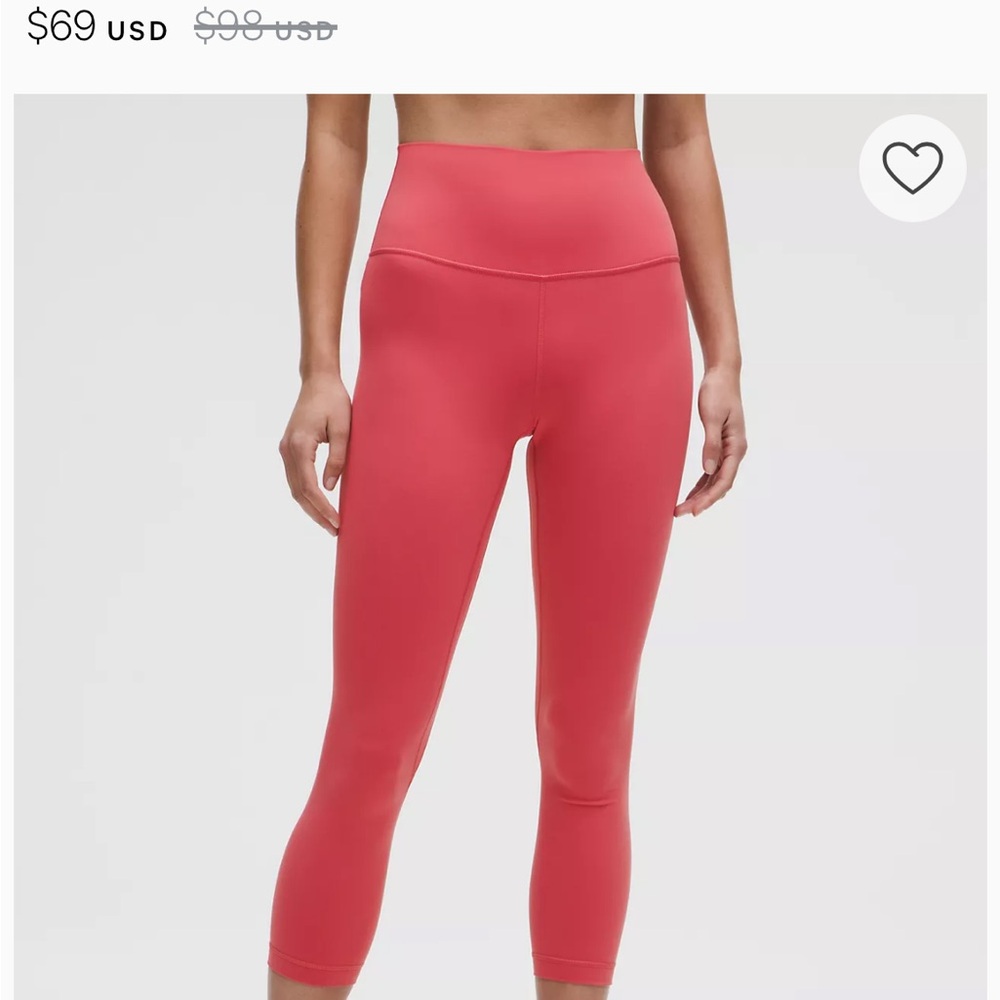 Lululemon Athletica Desert Red Leggings with Wide Waistband